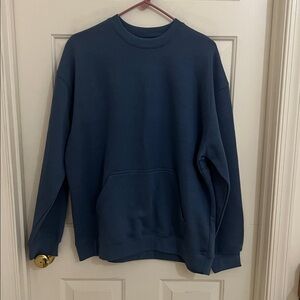 Homespun Blue Sweatshirt with Front Pocket Size L